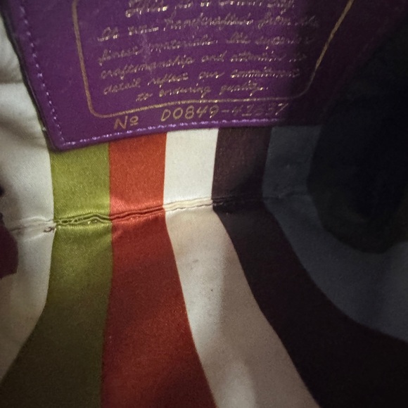 Coach Colorful Striped Pouch with Purple Label legacy wristlet - Picture 4 of 8